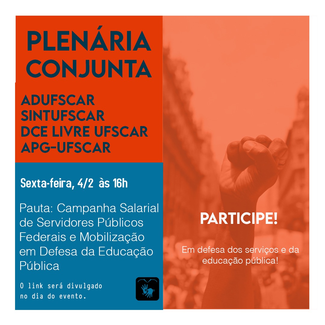 Plenária conjunta discutirá pauta de lutas