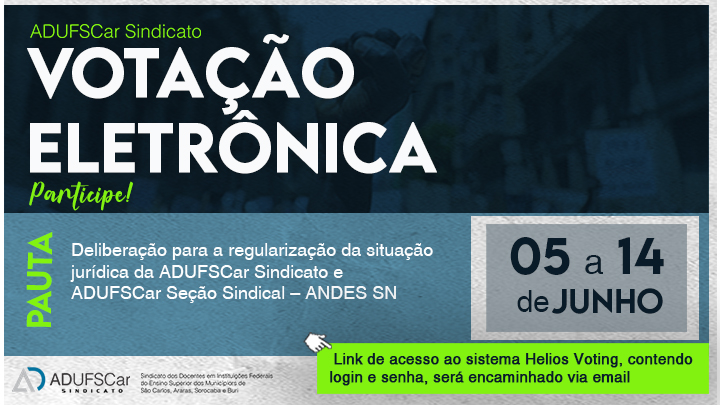 Votação aberta  |  Docentes decidirão sobre a regularização jurídica da ADUFSCar