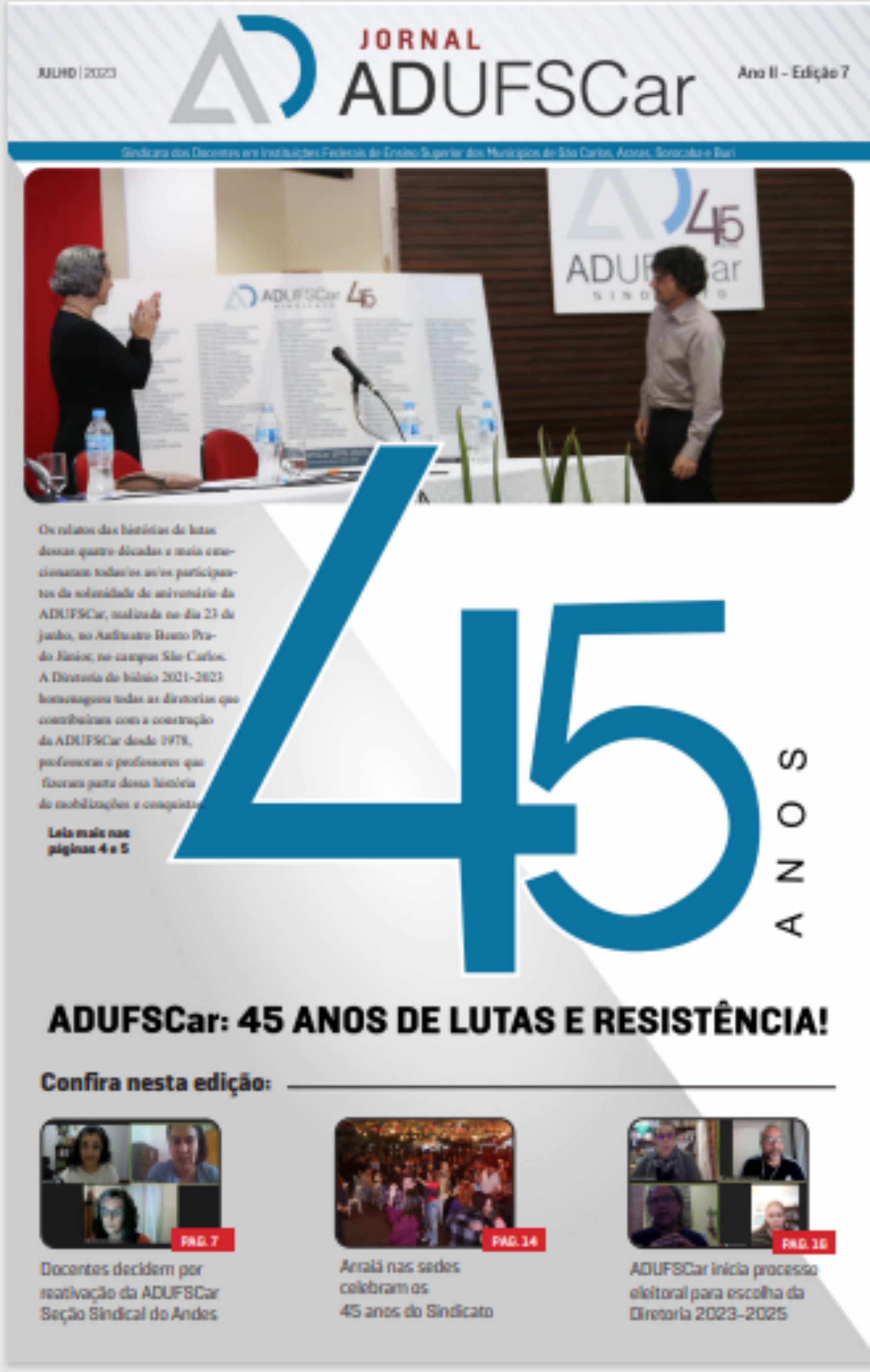 Jornal ADUFSCar / Edição Julho de 2023